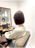 【Cuem 菅原】タイトボブ大人ヘア平行ココアブラウン