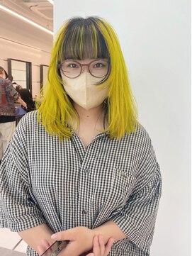 ギグスダブル 栄店(gigs double) 逆インナーカラー/イエロー×ブラック