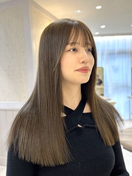 ジーナ 渋谷本店(Zina) ブリーチ無し！！赤身撃退オリーブベージュ♪【Zina渋谷本店】