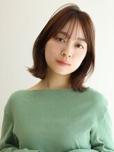 アース 二俣川店(HAIR&MAKE EARTH) 二俣川_ミディアム_ボブ_くびれボブ_ブラウン_髪質改善_小顔