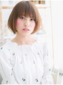 アッシュブラウン斜めバング韓国風ミニボブh4上尾20代30代40代