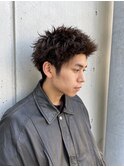 スパイキーショート アップバング ピンパーマ
