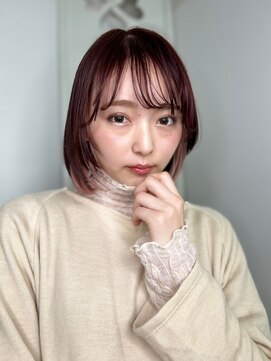 カバーヘアアンドスパ ブリス 浦和(COVER HAIR&SPA bliss) チェリーレッドインナーカラー姫カットレイヤーp1浦和20代30代