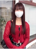 ピンクブラウン 暗髪 艶髪 ブリーチなしカラー