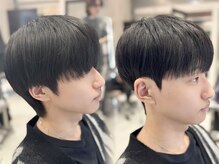 ボリュームを抑えて美しく整える、韓国式メンズダウンパーマ