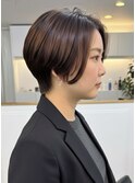 大人ショートボブ/ハンサムショート/前髪なし/20代30代40代