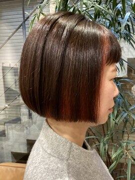 シルフィ(sylph) オレンジピンクのインナーカラーが可愛い♪/#ボブスタイル