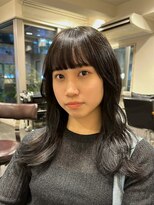 ヘアリゾート粋 ティガ 池袋店(tiga)&nbsp;レイヤーロング/黒髪/ぱっつんバング