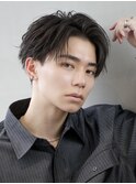 かき上げショートアップバング刈り上げツーブロックビジネスヘア