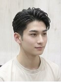 メンズソフトツーブロックビジネス清潔感センターパート