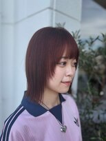 バルス(BLS)&nbsp;【藤枝】艶感ボルドーブラウン×切りっぱなしボブ