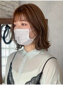 オリーブベージュ外ハネボブ_チェリーブラウン_ba402632