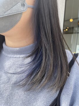 シスコ ヘア デザイン(Scisco hair design) グレージュ×パープルブルーのインナーカラー
