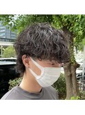 マッシュウルフ×波巻きパーマ/メンズパーマ/メンズカット