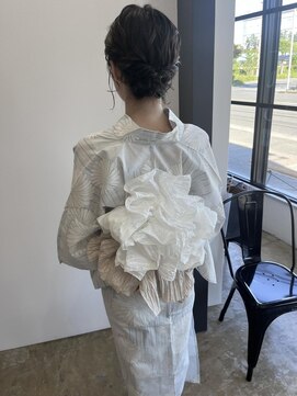 ニド(2do) ボブアレンジ×兵児帯浴衣