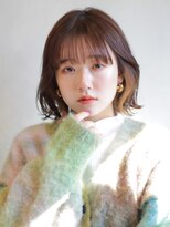 アイティー バイ アルバム 中野店(IT by ALBUM)&nbsp;くびれボブ_シルキーベージュ斜めバンググレージュカラー_79025