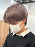 センターパートブリーチダブルカラーフェイスフレーミング