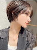 20代/30代/ニュアンスカラー/小顔/前髪カット/ショート/表参道