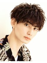 アズ ワン(AS ONE)&nbsp;波巻きパーマツイストスパイラルパーマツーブロックメンズ黒髪