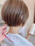 前髪小顔ニュアンスカラー大人ショートボブヘア20代30代40代