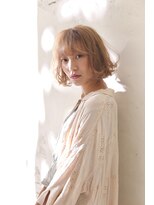 ネオリーブエクラ 上野御徒町店(Neolive eclat)&nbsp;切りっぱなしボブ外ハネミックスパーマ　アースカラー