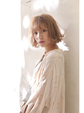 ネオリーブエクラ 上野御徒町店(Neolive eclat) 切りっぱなしボブ外ハネミックスパーマ　アースカラー