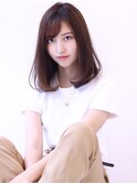 ピンクベージュモテ髪カタログ小顔フレンチボブ】
