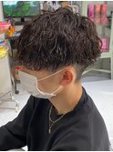 ツイストスパイラルパーマメンズパーマ波巻きパーマツーブロック