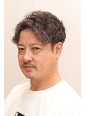 髭に似合うナチュラルパーマ/ツーブロック/ビジネススタイル