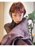 中川陽南子【前髪カットもみあげオレンジブラウンボブ】