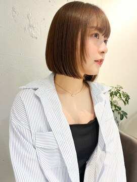 ラミエ バイ メルト 吉祥寺(lamie by melt) "久保田"まとまるボブ顔まわりカットワイドバング
