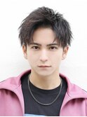 アップバングツーブロック刈り上げメンズショート短髪