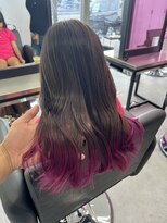 アース コアフュールボーテ 佐久平店(EARTH coiffure beaute)&nbsp;ピンクバイオレットグラデーションワンホンカラー