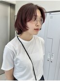 切りっぱなしボブ/ブルーブラック/ミニボブ/似合わせカット