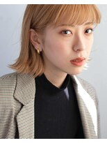 ロッソ 川口店(Rosso)&nbsp;切りっぱなしボブにオレンジベージュカラー