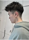 スパイキーショートスペインカールニュアンスパーマメンズ