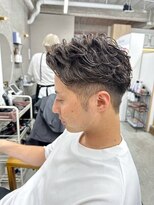 フラッグヘアー 博多駅前店(Flag HAIR) メンズパーマ短髪ツーブロック束感 ハイトーン