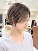 30代40代50代ショートショートボブくびれハイライト白髪ぼかし