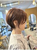 大人可愛い20代30代40代丸みショートボブ/ハンサムショート