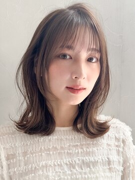 アグノス 青山(Agnos) デザインカラー結べるボブナチュラルカールモテ髪斜めバング
