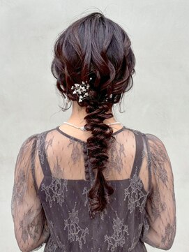 おくれ毛前髪カットオリーブベージュロング_ba557621