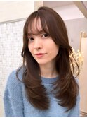 前髪/顔まわり小顔/大人レイヤー/レイヤーカット/丸顔/面長/銀座