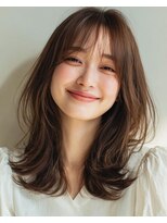 フレイムス ヘアアンドリラックス 吉川店(Frames hair&relax)&nbsp;ナチュラルブラウン/20代30代40代外ハネミディアムレイヤー/吉川