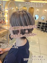 ミーサ(MYSA) 白髪ぼかしハイライト×ライトグレージュカラー
