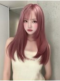ワンホンヘアショートレイヤー薄め前髪ブリーチなしロングヘア☆