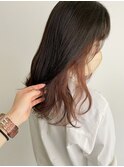 インナーカラー イヤリングカラー ピンクブラウン