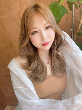 ロンドローズ 名古屋(Lond damaskRose) チョコレート 切りっぱなし イヤリングカラー 韓国ヘア 顔周り