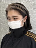 前髪インナーカラーベージュカラーミルクティーベージュブリーチ