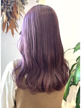 キャパサウス 春日 大野城店(CAPA south) ラベンダーアッシュ くすみカラー ニュアンス 巻髪ロング