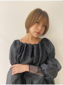 丸みショート×ブラウンヘア